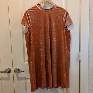Madewell Women's Crushed Velvet Babydoll Mockneck Dress Size XL